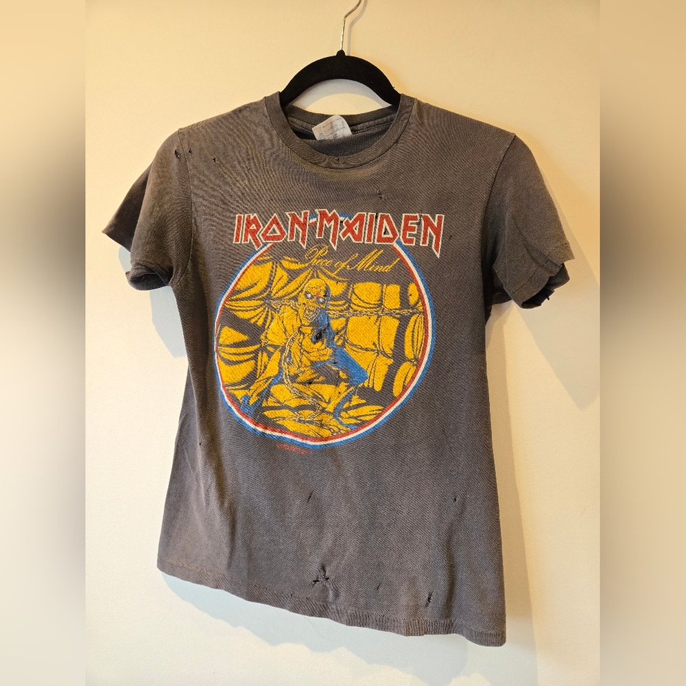 Vintage 1983 Iron Maiden Hanes T-Shirt Size 34-36